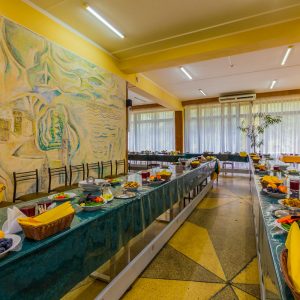 Обеденный зал в санатории Лесная Поляна в городе Пятигорске - фотография