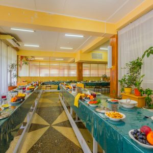 Обеденный зал в санатории Лесная Поляна в городе Пятигорске - фотография