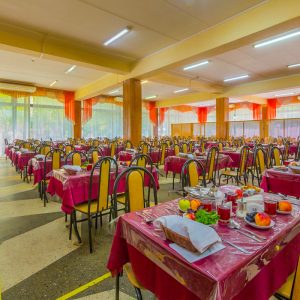 Обеденный зал в санатории Лесная Поляна в городе Пятигорске - фотография