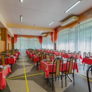 Обеденный зал в санатории Лесная Поляна в городе Пятигорске - фотография